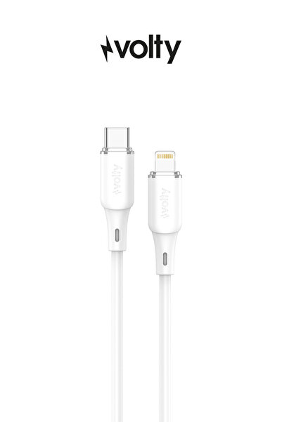 Volty Type-C to Lightning iPhone Şarj Kablosu | 30W PD Hızlı Şarj, 480Mbps, 1...