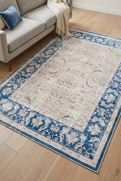 Chilai Home Bluenas Makinede Yıkanabilir Kaymaz Taban Leke Tutmaz Dijital Sal...