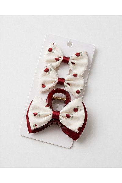 LİNACO Anne Kız Kombin Toka Seti – Çocuk ve Anne Uyumlu Saç Aksesuarı, Kiraz ...