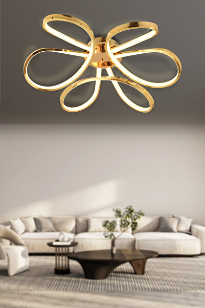 Apliqa Chalda Gold Plafonyer Modern Salon Led Avize