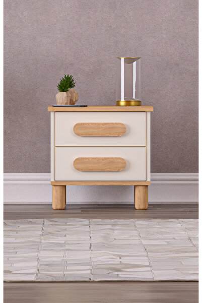 Rabi Mila Bohem 2 Çekmeceli Aytaşı-Meşe Çok Amaçlı Komodin (Bohem Ayaklı)