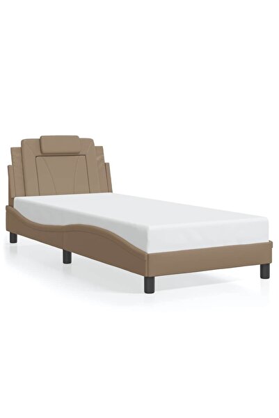 vidaxl Bed frame, Viana, without mattress, cappuccino, 90x190 cm, eco-leather
