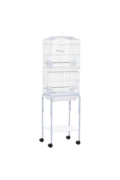 OEM Re-Bloom Bird Cage, metal/wood/PS, white, 46.5 x 36 x 157 cm