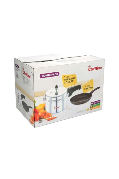 Chefline Aluminium Pressure Cooker 3Ltr + Fry Pan 18cm