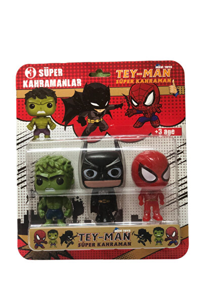 MERCANCO Mini 3 lü Figür Oyuncak - POP Marvel Süper Kahraman Oyuncak