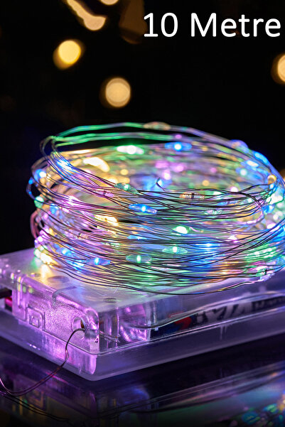 Neovista 10 Metre RGB Peri Tel Led Pilli Dekoratif Parti Süsü