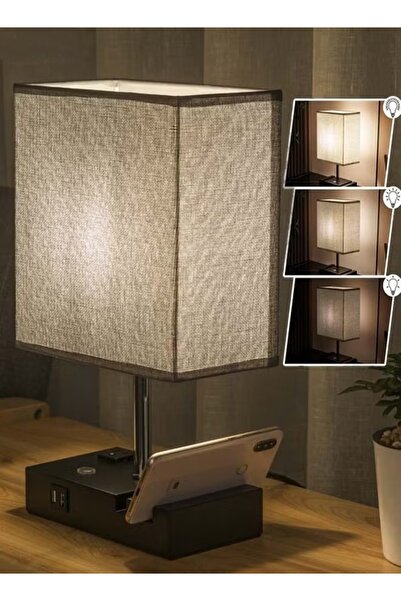 Generic مصباح يعمل باللمس مع حاملين للهاتف، مصباح بظل قابل للتعتيم، مصباح بجا...