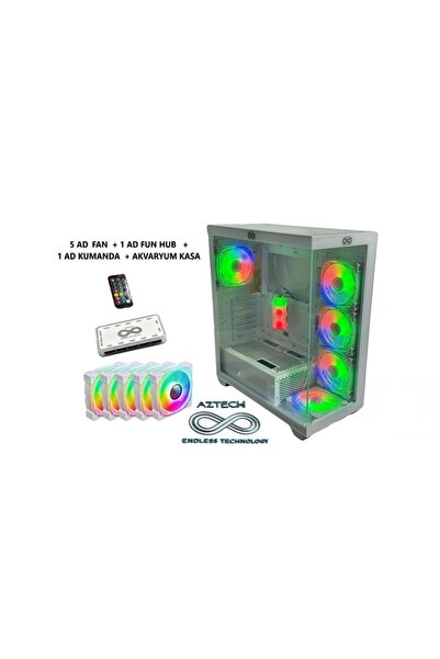 Universal Aztech azt101 w gaming mid-tower pc case white