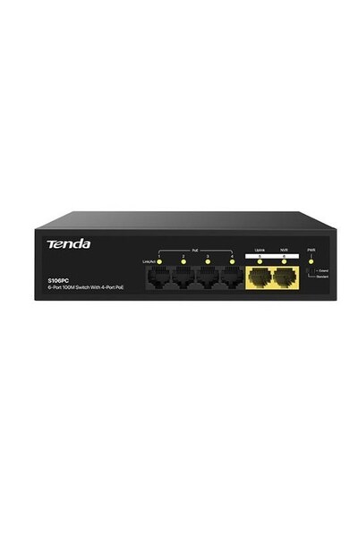 Universal Tenda 6port-4port poe 30w 10/100 unmanaged switch s106pc