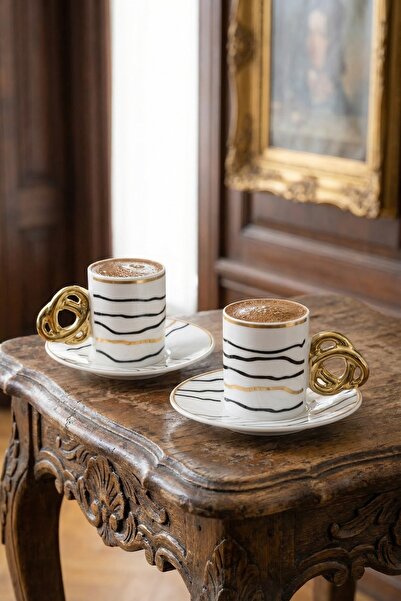 ACAR Lucetta 2-Person Porcelain Coffee Cup Set - 90 ml