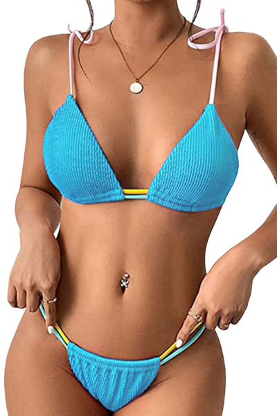 EFAYN.RO Women's swimsuit, 2 pieces, sexy summer candy model, size M, blue, E...