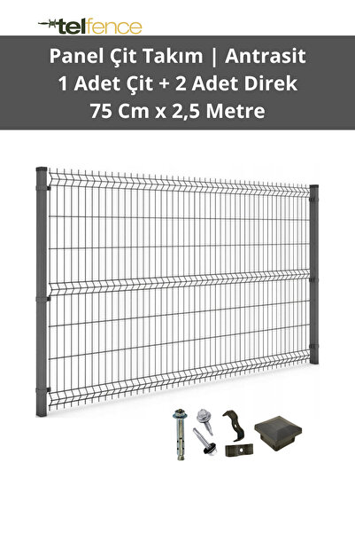 Telfence Panel Çit Takımı ( 1 Çit + 2 Direk) Avantaj Paketi Bahçe Çiti - H:75 Cm