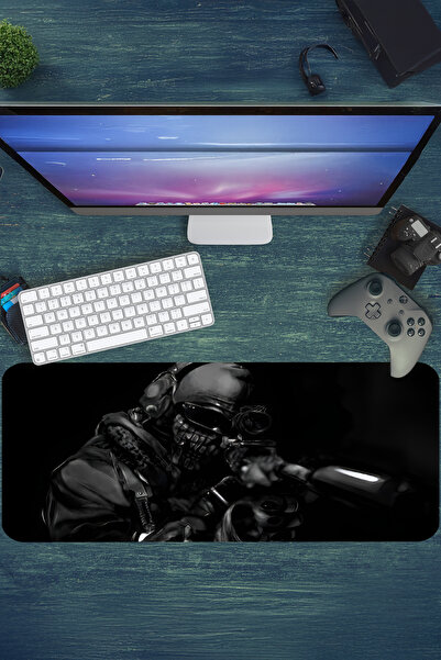 urzuva Shadow Sentinel Gaming Oyuncu XL Mouse Pad Mousepad 90X40 cm 4MM Dikişli Model