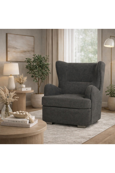 N.zone كرسي استرخاء فاخر مودرن بجوانب عالية، قماش ناعم وجلسة عميقة مريحة – مق...