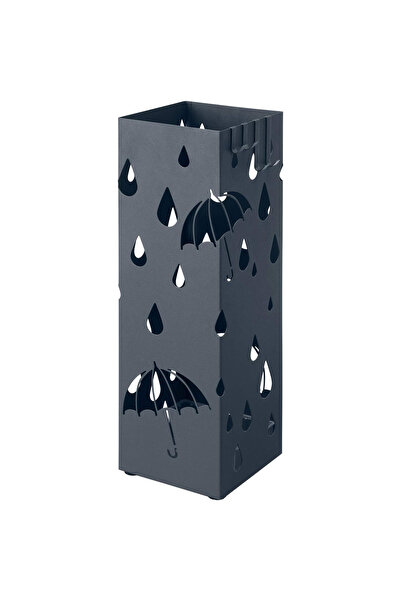 SONGMICS Umbrella Stand, Metal with Water Basin and Hooks, 16x16x49cm, Anthra...