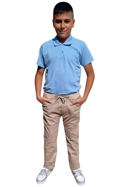 Tezzgelsin Σχολικό παντελόνι από καμβά για αγόρια Lycra ελαστικό στη μέση