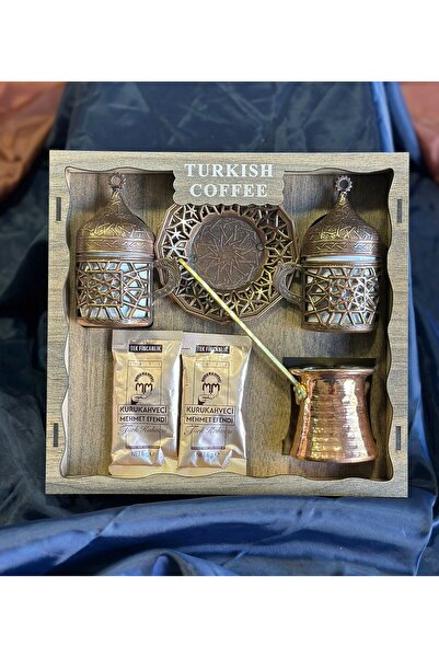 ORENDA WOOD Otantik Türk Kahvesi Seti 2'li - Ahşap Kutulu - Hediyelik
