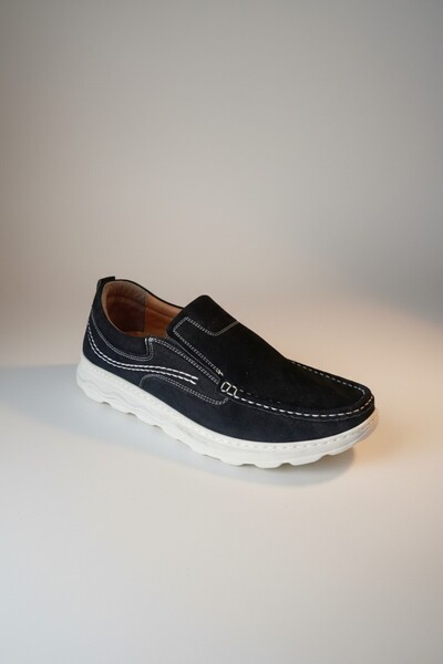 Modayak ENES ΜΑΥΡΟ NUBUCK ΧΩΡΙΣ ΔΑΝΤΕΛΕΣ ΛΕΥΚΗ ΠΟΛΥΣΤΡΩΜΗ ΣΟΛΑ ΓΝΗΣΙΟ ΔΕΡΜΑ Κ...