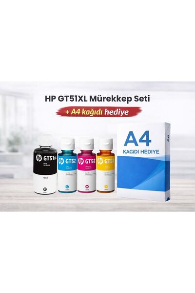HP Gt51xl-gt52 Smart Tank 4 Renk Mürekkep Kartuş Seti Gt51xl-gt5820/319