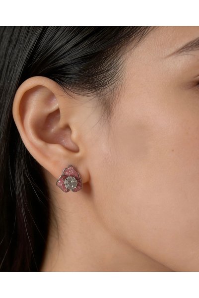 LABELRM Rose Quartz Flower Stud Earrings