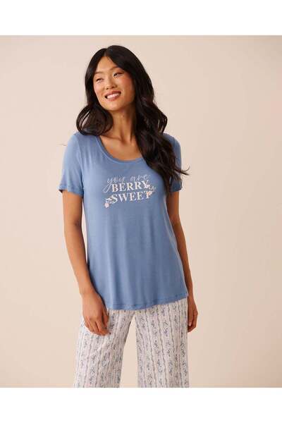 La Vie en Rose Berry Print Soft Jersey T-shirt