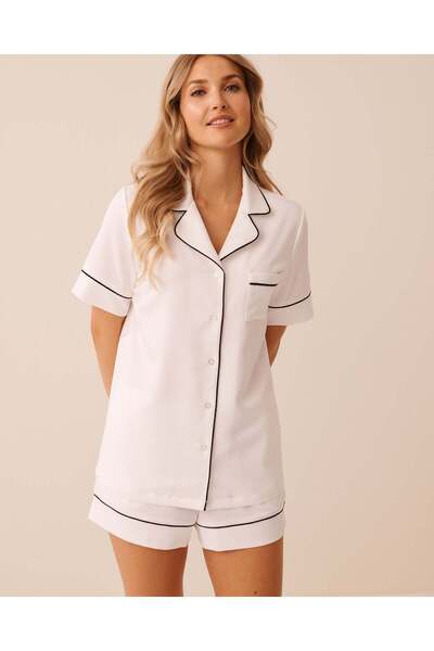 La Vie en Rose Short Sleeve Textured Satin PJ Set