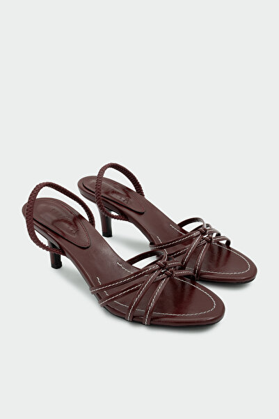 LAMİNTA Nesso Knot Detailed Burgundy Women's Heeled Shoes