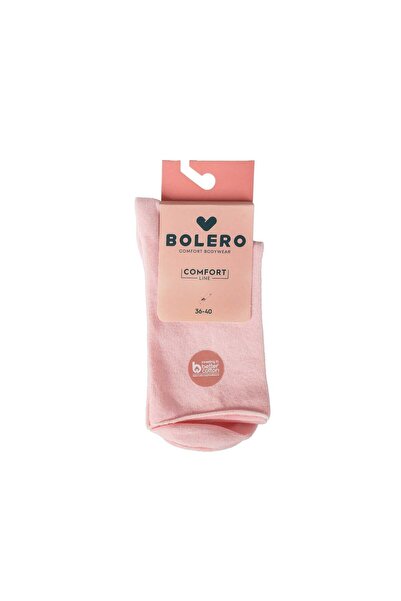 Bolero Kadın Roll Top Lastiksiz Pamuk Çorap Pembe