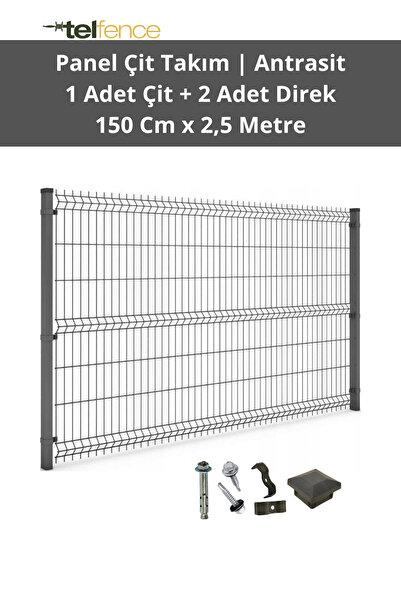 Telfence Panel Çit Takımı ( 1 Çit + 2 Direk ) Avantaj Paketi Bahçe Çiti - H:1...