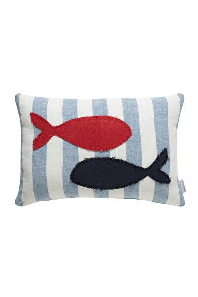 Mudo Concept TWIN FISH ÇİZGİLİ KIRLENT LACİVERT 35X50
