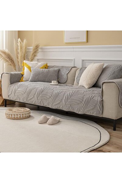 Arabest غطاء أريكة من القطيفة بنمط أوراق الشجر مقاس 28×28 بوصة، واقي أثاث مقا...