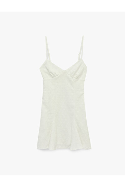 Koton Sleeveless Mini Scallop Dress with Rope Straps