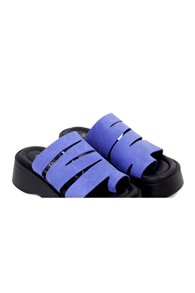 ANNASIA SHOES RIGA Slippers - Blue Leather