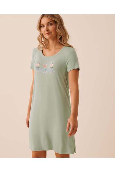 La Vie en Rose Chicken Print Soft Jersey Short Sleeve Sleepshirt