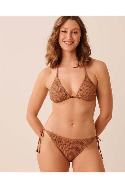 La Vie en Rose ICED MOCHA Crochet Triangle Bikini Top