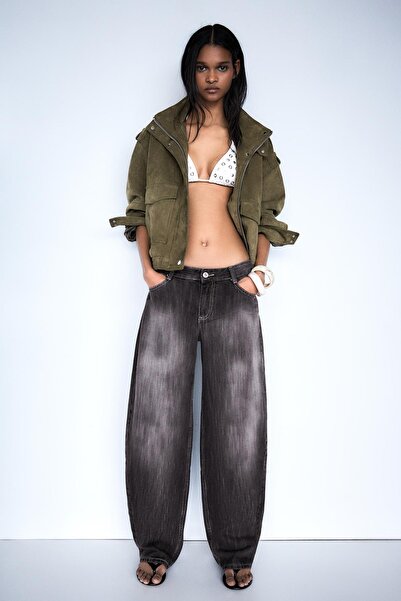Bershka Düşük bel baggy barrel fit jean