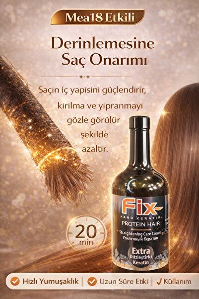 Fix Nano Keratin Mea18 Etkili Yoğun Saç Düzleştirici & Onarıcı Bakım Kalıcı Y...