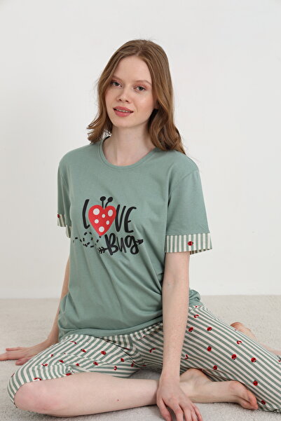 ELİTOL Βαμβακερό εμπριμέ γυναικείο σετ κάπρι