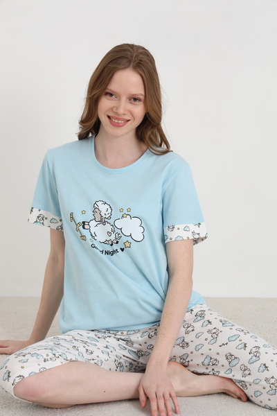 ELİTOL Cotton Printed Women's Capri Set