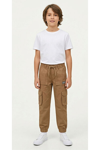 ruff Boys Brown Cargo Joggers with drawstring