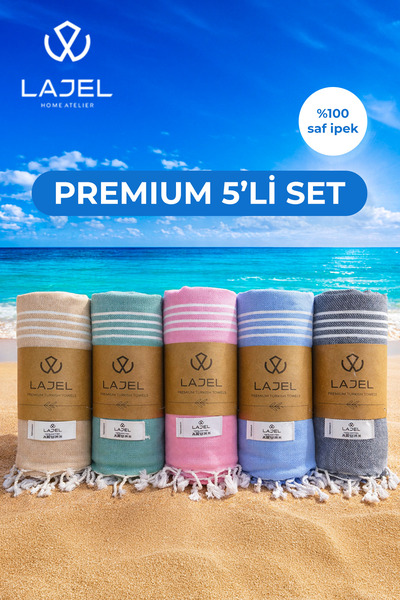 Lajel PREMİUM 5'Lİ PEŞTEMAL SET Plaj, Banyo, Havuz, Spor Salonu Havlusu Hafif...