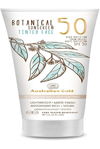 Australian Gold Botanical SPF 50 Face Sunscreen 89ml – Tinted Mineral Matte F...
