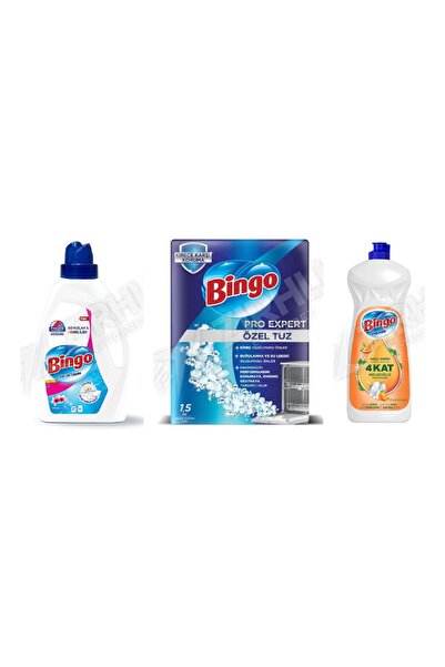 Bingo Amber Liquid Det. 1755 ml + Dishwashing Liquid + Dishwashing Detergent ...