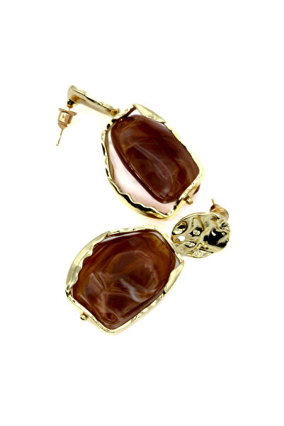 Nearsis Natural Stone Look Marble Pattern Earrings
