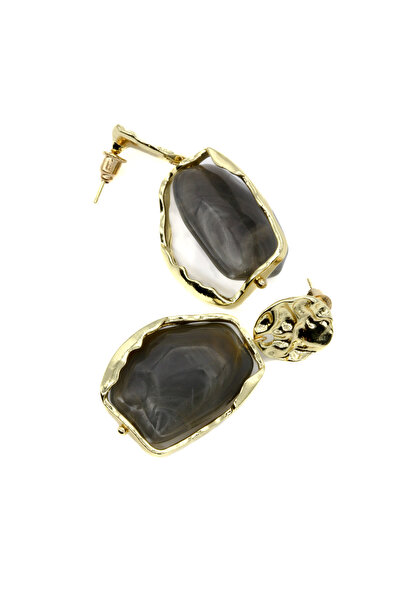 Nearsis Natural Stone Look Marble Pattern Earrings