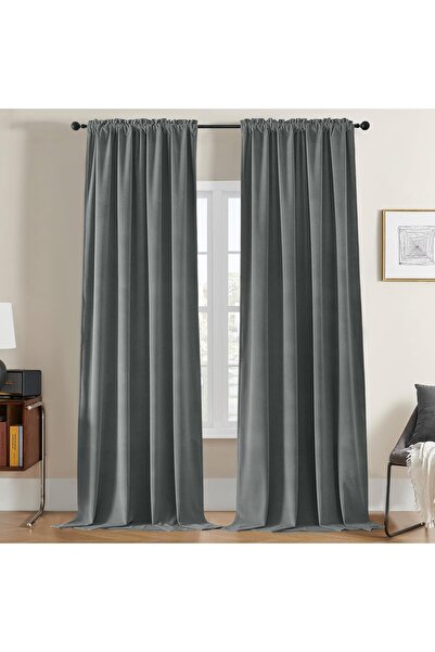 JOYDECO Set of 2 velvet blackout curtains 132x245 cm, opaque, thermal, insula...