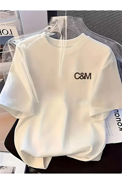 LİNA06 تي شيرت بأكمام قصيرة وياقة دائرية مطبوع عليه نمط حروف إبداعي |   قماش ...