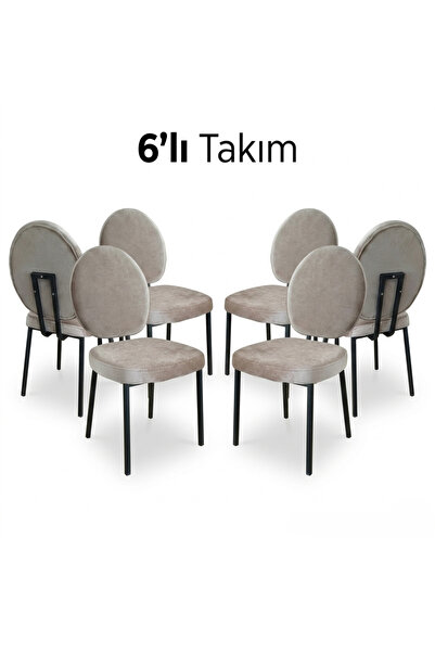 lifema 6 Adet Siyah Metal Ayak Mutfak Yemek Odası Salon Sandalyesi
