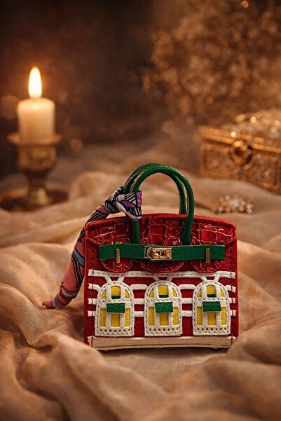 Handmade Mini Kırmızı Çok Renkli Model Çanta