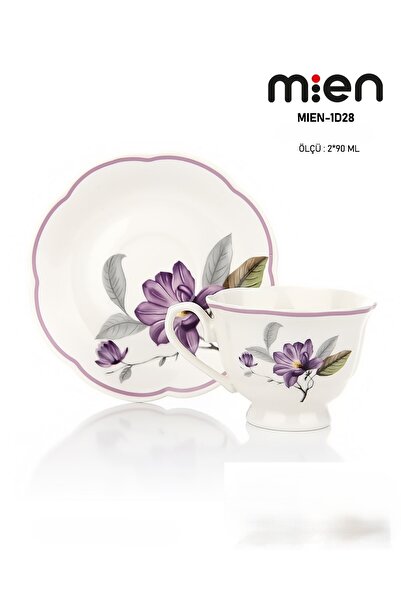 MİEN 2 Kişilik Çiçekli Fincan Takımı